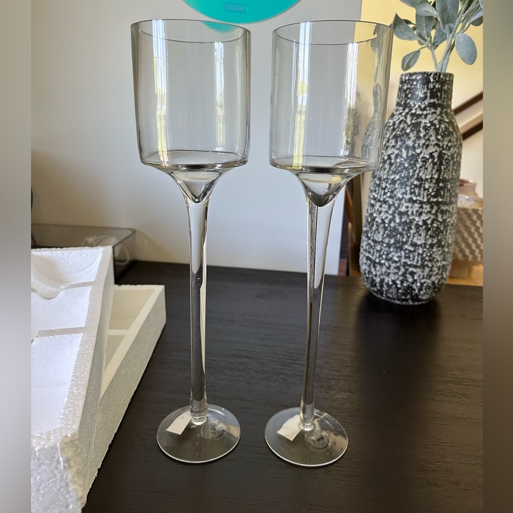 Set of Two‎ 16” Glass Votive Holders - Picture 5 of 6